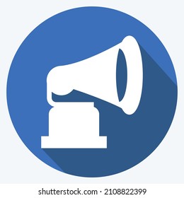 Icon Record Player - Long Shadow Style - Simple illustration, Good for Prints , Announcements, Etc