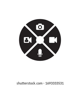 Symbol-Aufnahme auf weißem Hintergrund, Vektorillustration für die Aufnahme