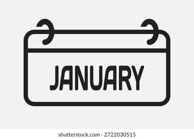Icono rectángulo página mes calendario - enero. Vector simple pictograma recordatorio 1er mes del año. Calendario en la pared para la fecha, lista de tareas pendientes. Plantilla para el aniversario, recordatorio, horario, planificación