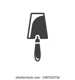 Icon rectangular trowel. Vector on a white background.