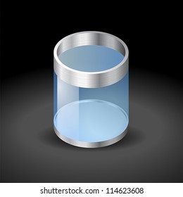Icon for recycle bin. Dark background. Vector saved as eps-10, file contains objects with transparency.