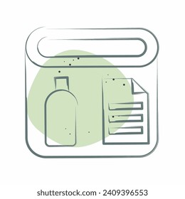 Icon Recycle Bin. related to Plastic Pollution symbol. Color Spot Style. simple design editable. simple illustration