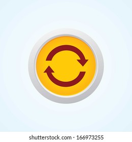Icon of Recycle on Button. Eps-10
