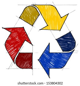 Icon recycle sketchbook : vector eps.10