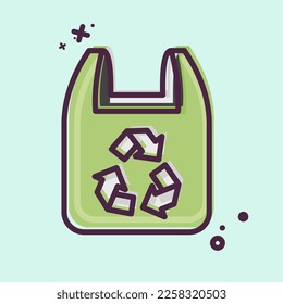 Icon Recycled Plastic Bag. related to Environment symbol. MBE style. simple illustration. conservation. earth. clean