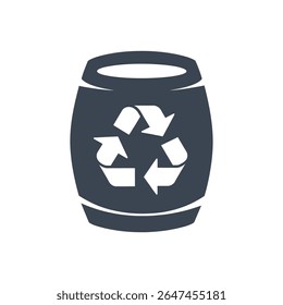 Icon of a recycling bin with the recycling symbol