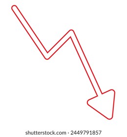 Icon red arrow direction on a white background