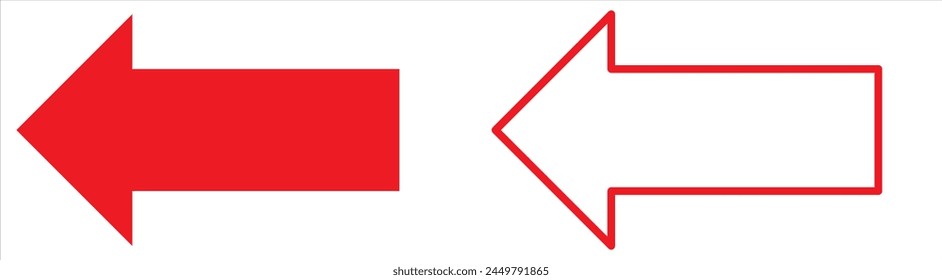 Icon red arrow direction on a white background
