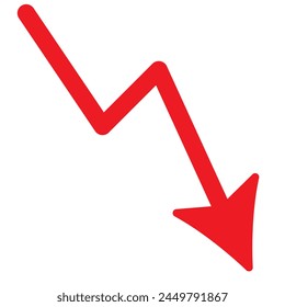 Icon red arrow direction on a white background