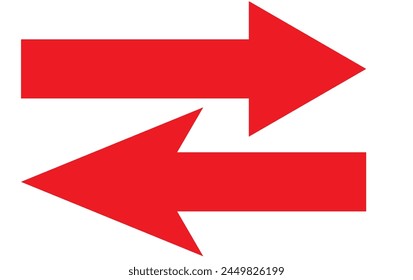 Icon red arrow direction on a white background