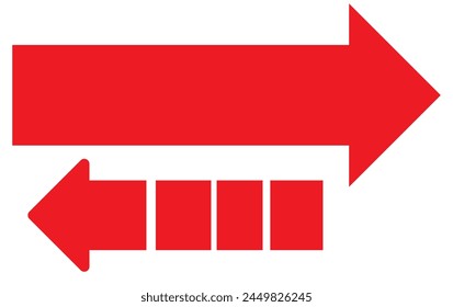 Icon red arrow direction on a white background
