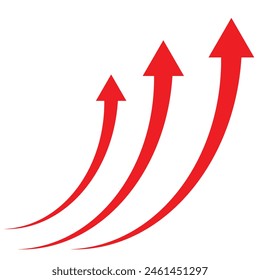 Icon red arrow direction on a white background. Red arrow. Vector. eps10.