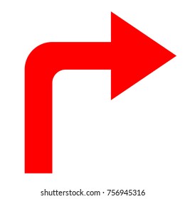 Icon red arrow direction on a white background