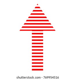 Icon red arrow direction on a white background