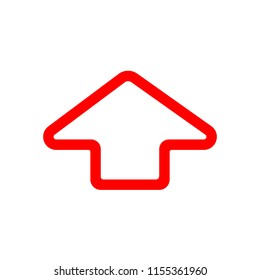 Icon red arrow up on a white background