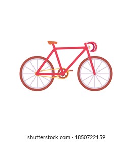 Icon of red bike with two wheels.