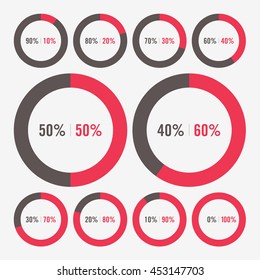 icon red and black chart  percent