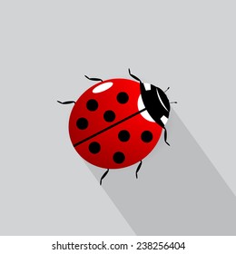 icon. A red bug with points on a gray background