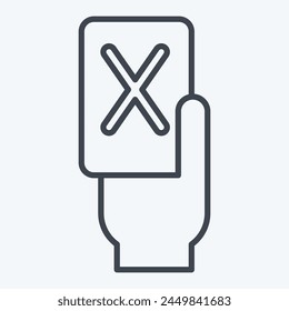 Icon Red Card. related to Football symbol. line style. simple design illustration
