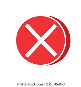 Icon red color (wrong) x simple vector illustration