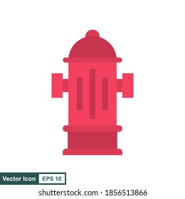 Icon red fire hydrant, isolated vector illustration