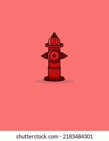 Icon red fire hydrant, isolated vector illustration