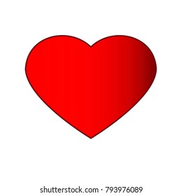 icon red heart on a white background to the Valentine's day holiday. card best gift love is the second half. decorations for wedding