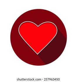 Icon red heart Vector EPS 10 illustration.