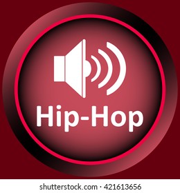 Icon red hip-hop loudspeaker