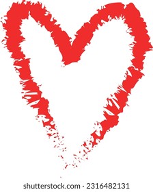 icono del amor rojo en el pincel .
