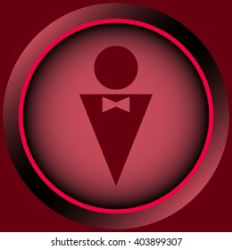 Icon red man sign