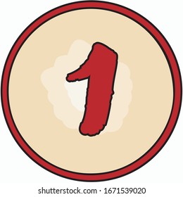 icon red number on red circle