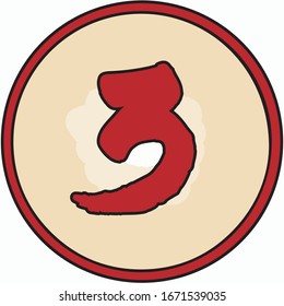 icon red number on red circle