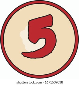 icon red number on red circle