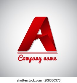 Icon Of Red Paper Business Logo Icon  Letter A