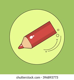 icon, red pencil