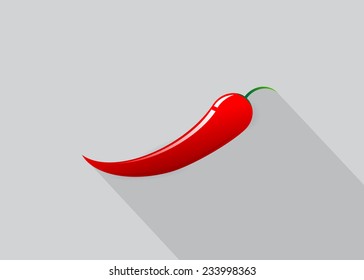 icon. Red pepper on a gray background
