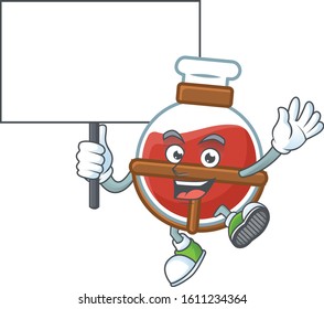 An icon of red potion cartoon character style bring board