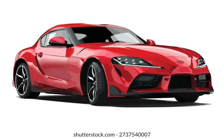 icon red sport car vector template illustration can use logo t shirt, apparel, sticker group community poster, flyer banner modify auto show, Tokyo drift fast furious