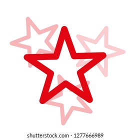 the icon of the red star. vector illustration