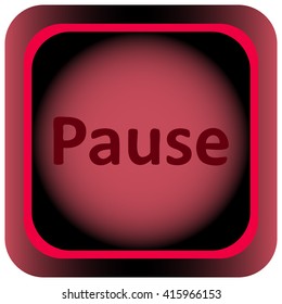 Icon red word pause
