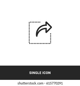 icon redo arrowhead right outline black single icon graphic design