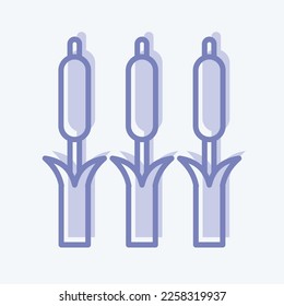 Icon Reeds. related to Environment symbol. two tone style. simple illustration. conservation. earth. clean