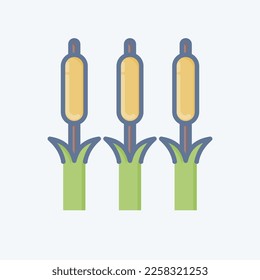 Icon Reeds. related to Environment symbol. doodle style. simple illustration. conservation. earth. clean