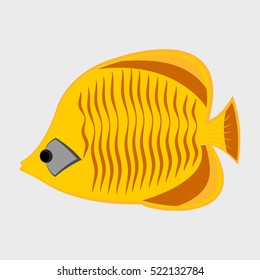 Icon reef fish isolated on white background.