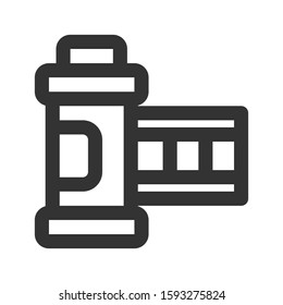 Icon reel in line style. vector illustration and editable stroke. Isolated on white background.