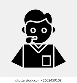 Icon referee. Football and soccer elements. Icon in glyph style.