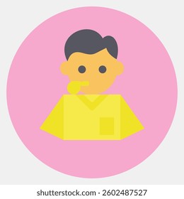 Icon referee. Football and soccer elements. Icon in color mate style.