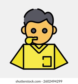 Icon referee. Football and soccer elements. Icon in filled line style.
