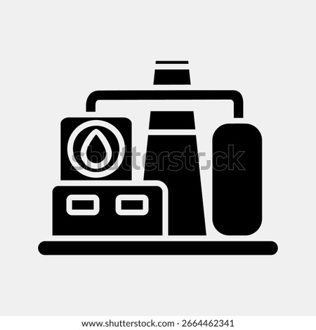 Icon refinery. Oil Industry elements. Icon in glyph style.